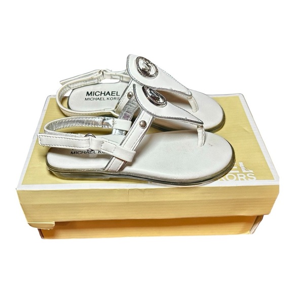 SOLD Girls MK Michael Kors Sandals, White, Size 8, Like new condition - Picture 2 of 4